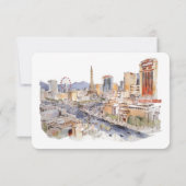 Viva Las Vegas Wedding RSVP Kaart Waterverf Street (Achterkant)