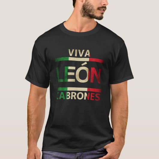 Viva Leon Cabrones Guanajuato Mexico Mexicaanse vl T-shirt (Voorkant)