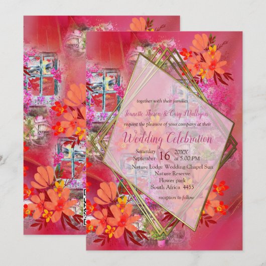 Viva Magenta 2023 geled binnen het venster Kaart (Voorkant / Achterkant)