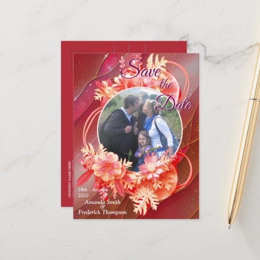 Viva Magenta Aankondiging Briefkaart (Voorkant / Achterkant in situ)