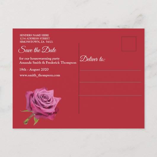 Viva Magenta Aankondiging Briefkaart (Achterkant)