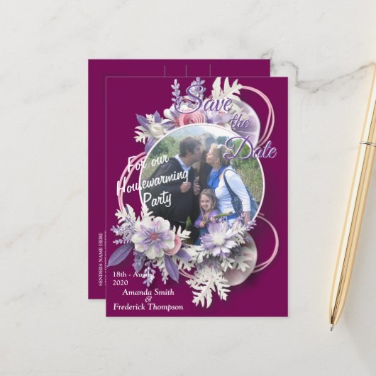 Viva Magenta Aankondigingskaart (Voorkant / Achterkant in situ)