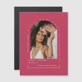 Viva Magenta Arc Foto bewaart onze datum Magnetisc (Voorkant / Achterkant)