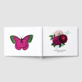 Viva Magenta Bloem Bruiloft Gastenboek (Volledig)
