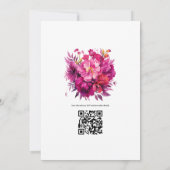 Viva Magenta Bloemen Bruiloft Kaart (Achterkant)