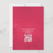 Viva Magenta Bloemen Bruiloft QR Code Rsvp Kaart (Achterkant)