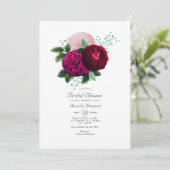 Viva Magenta Bloemen Bruiloft Uitnodiging (Staand voorkant)
