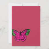 Viva Magenta Bloemen Bruiloft Uitnodiging (Achterkant)