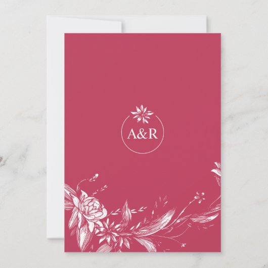 Viva magenta bloemen bruiloft vrijgezellenfeest kaart (Achterkant)