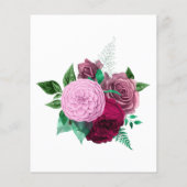 Viva Magenta Bloemen Bruiloftsinvatie Flyer (Achterkant)