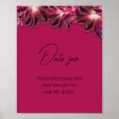 Viva Magenta, bloemendatum jar bruidsmeisjesfeestj Poster (Voorkant)