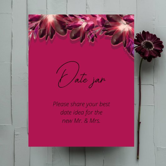 Viva Magenta, bloemendatum jar bruidsmeisjesfeestj Poster