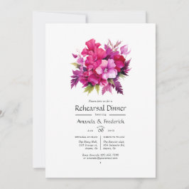 Viva Magenta Bloemrijke Oefendiner Huwelijk Kaart