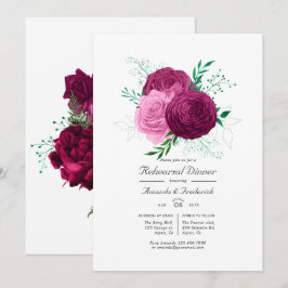 Viva Magenta Bloemrijke Proefhuwelijksdiner Kaart