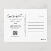Viva Magenta Boho Arch Photo QR Code Save the Date Briefkaart (Achterkant)