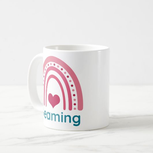 Viva Magenta Boho Rainbow Koffiemok (Voorkant links)