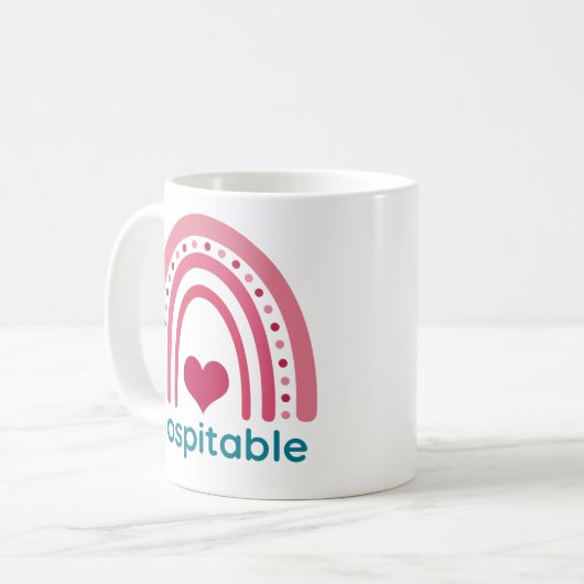 Viva Magenta Boho Rainbow Koffiemok (Voorkant links)