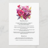 Viva Magenta Bruiloftsbloemen Menu (Achterkant)