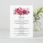 Viva Magenta Bruiloftsbloemen Menu (Staand voorkant)
