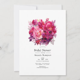Viva Magenta Bruiloftsborrel met Bloemen Kaart