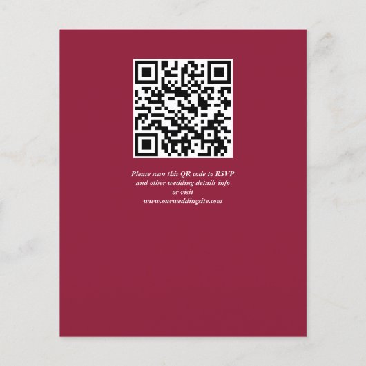 Viva magenta burgundy rozen budget nodigt u uit (Achterkant)