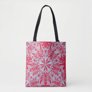 Viva Magenta Canvas tas met Silver Decor