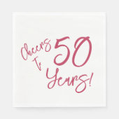 Viva Magenta Cheers tot 50 jaar Napkins Servet (Voorkant)