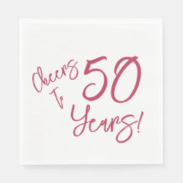 Viva Magenta Cheers tot 50 jaar Napkins Servet