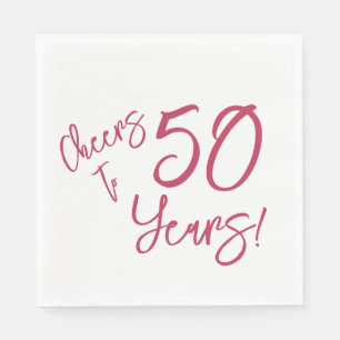 Viva Magenta Cheers tot 50 jaar Napkins Servet
