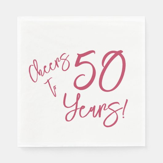 Viva Magenta Cheers tot 50 jaar Napkins Servet (Voorkant)