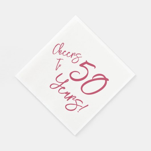 Viva Magenta Cheers tot 50 jaar Napkins Servet (Hoek)