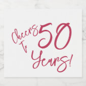 Viva Magenta Cheers tot 50 jaar Sparkling Wijnetiket (Enkel label)