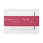 Viva Magenta Chic Calligraphy Couple Name Wedding Uitnodigingen Wikkel (Voorkant Voorbeeld)