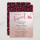 Viva Magenta Cool Trendy leopard zoet 16 Kaart (Voorkant / Achterkant)