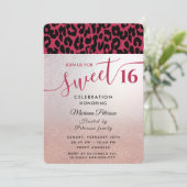 Viva Magenta Cool Trendy leopard zoet 16 Kaart (Staand voorkant)