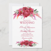 Viva magenta crimson burgundy bloemen roos kaart (Voorkant)