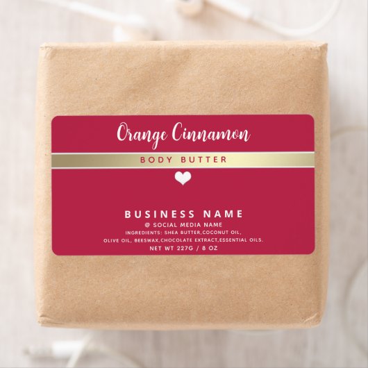 Viva magenta Eenvoudig modern wit hart product  Etiket (Insitu)