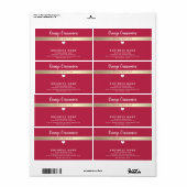 Viva magenta Eenvoudig modern wit hart product  Etiket (Full Sheet)