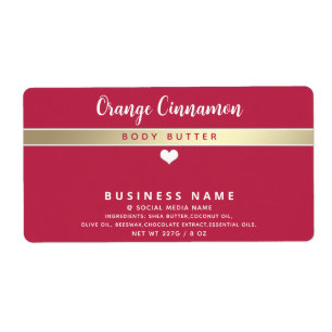 Viva magenta Eenvoudig modern wit hartproduct Etiket