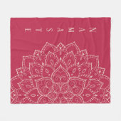 Viva Magenta en Bleek Dogwood Namaste Mandala Fleece Deken (Voorkant (Horizontaal))