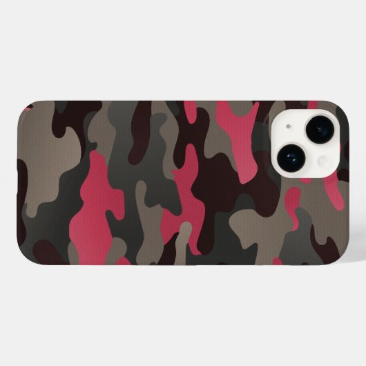 Viva Magenta en Gray Camo Case-Mate iPhone Case (Achterkant (horizontaal))