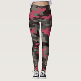 Viva Magenta en Gray Camo Leggings