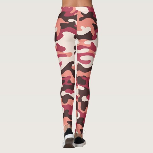 Viva Magenta en Roze Camo Leggings (Achterkant)