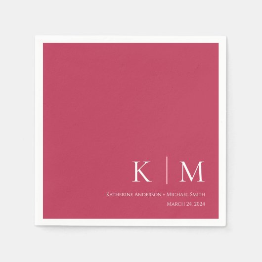 Viva Magenta en White-Wedding- Servet (Voorkant)