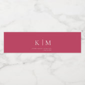 Viva Magenta en White-Wedding- Waterfles Etiket (Enkel label)