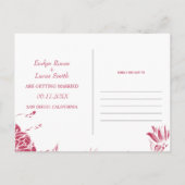 Viva magenta en witte bloemen foto Save the Date Briefkaart (Achterkant)