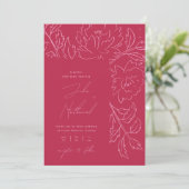 Viva Magenta Felicitous Bruiloft Kaart (Staand voorkant)