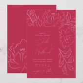Viva Magenta Felicitous Bruiloft Kaart (Voorkant / Achterkant)