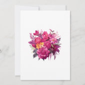 Viva Magenta Floral bruiloft repetitie diner Kaart (Achterkant)