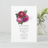 Viva Magenta Floral Couples Shower Kaart (Staand voorkant)